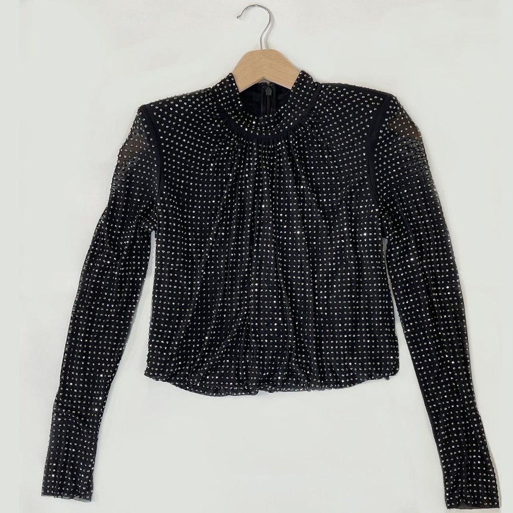 Self-Portrait Black and Silver Embellished Blouse - Picture 7 of 12